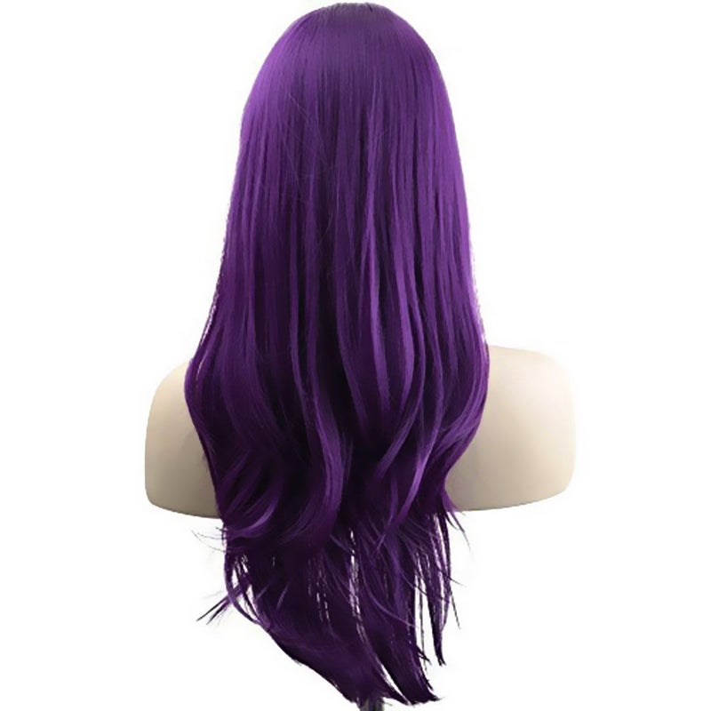 Akstore 28 inch Fashion Wigs Long Wavy Curly Hair Cosplay Wig (Purple) - Image 3